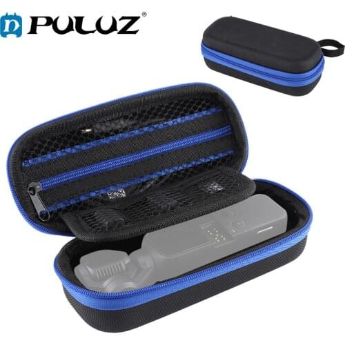 PULUZ Mini Portable PU Leather Storage Bag Action Camera Storage Box For DJI OSMO Pocket Handheld Head