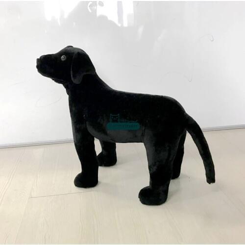 Dorimytrader realistic animal Labrador plush to simulated black dog doll can ride on the back children gift decoration 40cm
