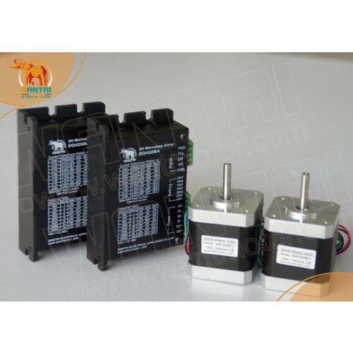 2Axis 64oz-in 4500g-cm 48mm 1.2A 4Leads Nema17 Stepper Motor 42BYGHW804 WANTAI for 3D printer CE&ISO Certified+Driver DQ542MA