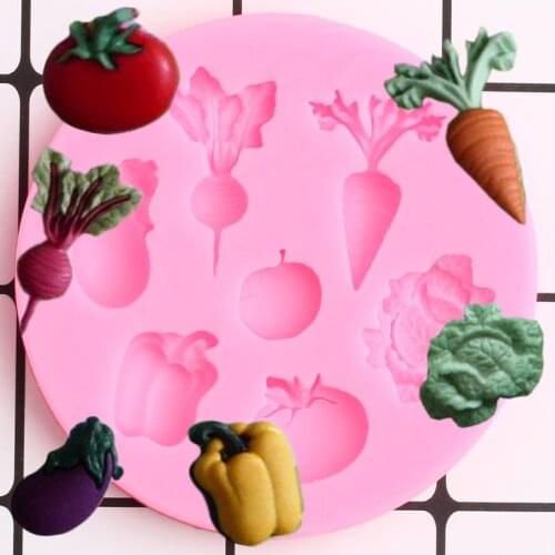 Vegetable Silicone Mold Radish Tomato Eggplant Cabbage Chocolate Mould Fondant Cake Decorating Tools Candy Resin Molds