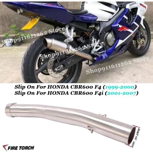 Slip On For CBR600 F4i 2001-2007 CBR600 F4 1999-2000 Motorcycle Exhaust Modified Stainless Steel 51mm interface Middle Link Pipe