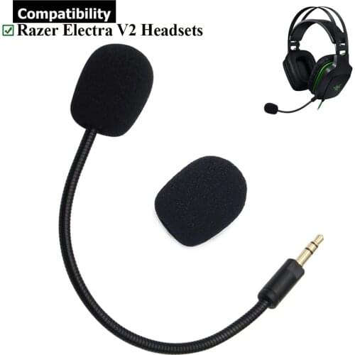 Replacement Aux 3.5mm TRS Mic Microphone Booms for Razer Electra V2 USB 7.1 Surround Sound Gaming Headsets Earphones Headphones