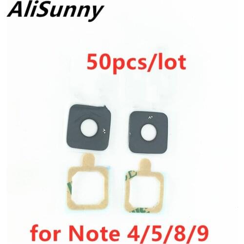 AliSunny 50pcs Back Camera Glass Lens for Samsung Galaxy Note 8 9 4 5 N9 Rear Frame Cover 3M Sticker