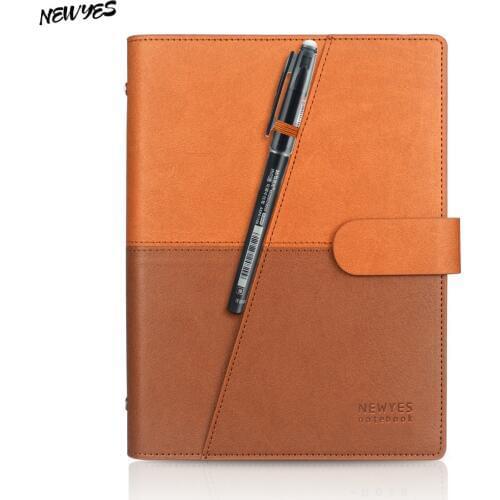 Newyes Microwave Erasable Notebook Paper Reusable Smart Wirebound Leather Notebook Cloud Storage Flash Storage App Connection A5