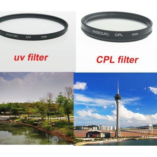 RISE (UK) 58mm Ultra-Violet UV filter+Circular polarizing CPL C-PL 58 mm lens filter for Canon Nikon Sony Camera lens