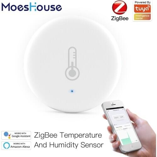 Tuya Smart ZigBee Smart Temperature And Humidity Sensor Battery Powered Security With Tuya Smart Life App Alexa Google Home