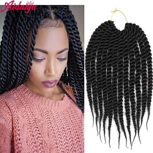 Aidaiya 12inch Thick Senegalese Twist Big Crotchet Hair Extensions Synthetic Ombre Braiding Hair Crochet Braids 12Colors For