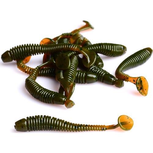 YUZI 20Pcs/Lot 0.7g/4.5cm Lure Soft Bait Fishing lure Artificial Fishing Baits Silicone Bait Worms Carp Fishing Lure Peche