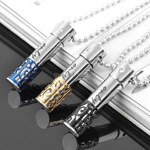 Lots 12pcs Men Womens Jewelry Stainless Steel Hollow Perfume Bottle Couple Pendants Only Love Necklaces Gift MN441