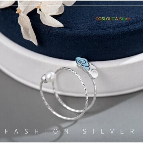 Anime Grandmaster of Demonic Cultivation MDZS The Untamed Finger Rings Antiquity Couple S925 Silver Ring Fashion Jewelry Cosplay