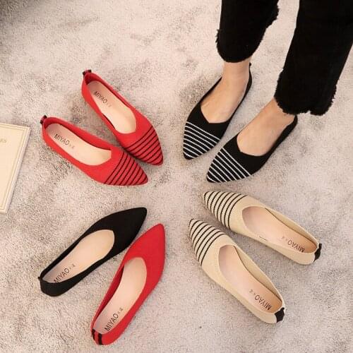 Woman Flats Shoes Spring Autumn Female Ballet Shoes Slip On Loafers Pointed Toe Casual Flats Black Espadrilles Zapatos Mujer