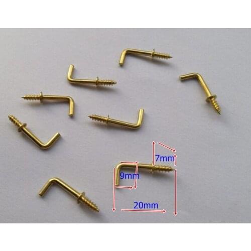 Free Shipping 500Pcs/Lot Screw Square Cup Hooks/Dresser Hooks 20x9mm Jewelry Findings