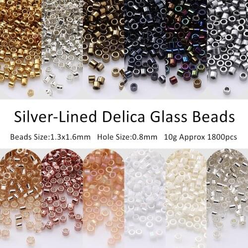1.3x1.6mm 15/0 Miyuki Delica Glass Seedbead Uniform Spacer Metallic Color Glass Beads Diy For DIY Jewelry Decorative Accessories