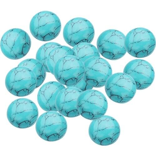 20x 8mm Natural Gemstone Beads Round Flatback Cabochons Jewelry Findings DIY
