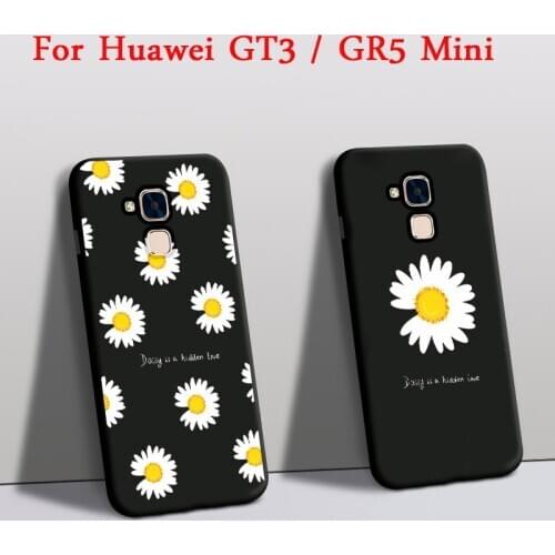 For Huawei GR5 Mini case GT3 Cover Soft Silicon Protector Mobile Phone Case Rose Flower For Huawei gt3 gr5 mini back Cover Black