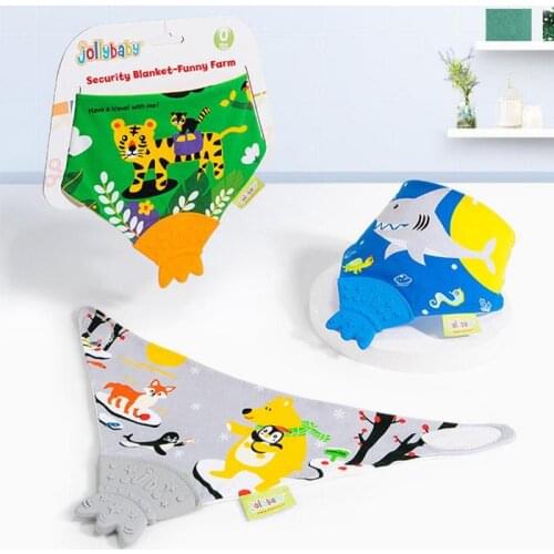 Baby Bibs Triangle Scarf Newborn Baby Pure Cotton Breathable Cartoon Triangle Towel With Silicone Baby Teething For Infant