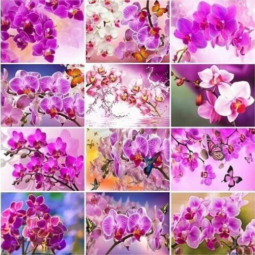 Evershine 5D DIY Diamond Embroidery Orchid Full Square Rhinestone Mosaic Diamond Painting Flowers Cross Stitch Crafts Kit