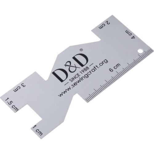 Seam Gauge, Metallic, 10 x 4 cm, Sew and knit gauge cm / inch, Sewing Gauge