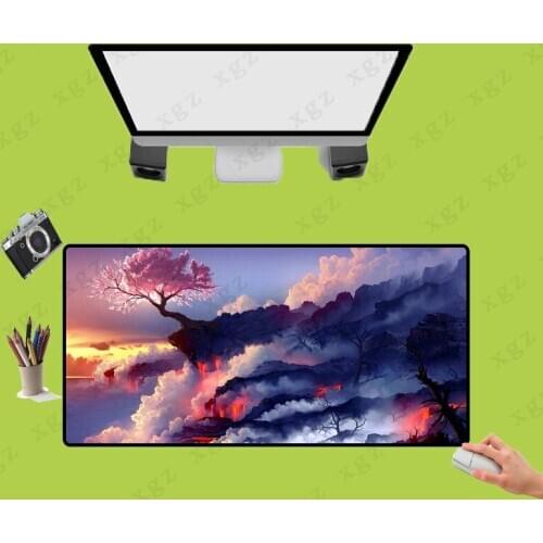 XGZ Beautiful Sea of Clouds Large Mouse Pad Computer Gaming Mouse Pad Non-slip Rubber Belt Lock Side Table Mat Size Optional