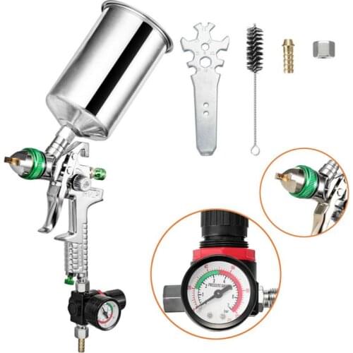 2.5mm HVLP Gravity Feed Paint Spray Gun Kit With Regulator Paint Primer Metal Flake Power Tools Air Spray Gun Airbrush Nozzle