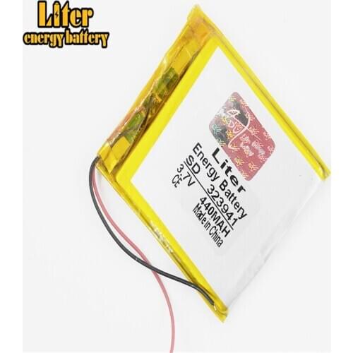 Liter energy battery 3.7V polymer lithium battery 323941 440mAh M6 battery MP5 MP4 MP3 small speaker