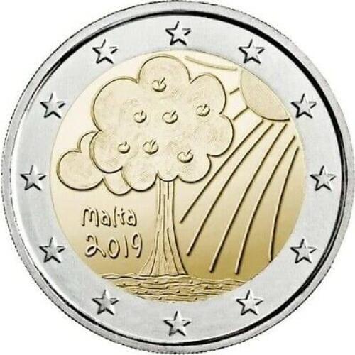Malta 2019 Nature and Environment 2 Euro New Original Coin Unc Genuine Euro Coins