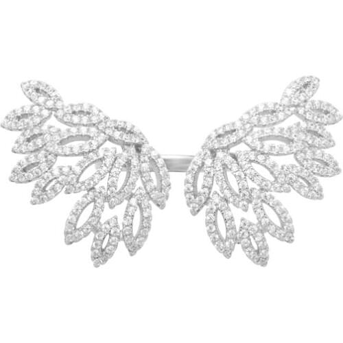 Fashion women jewelry crystal rhinestone ring female party gift bowknot adjustable opening ring