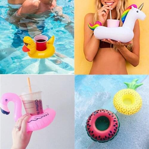 Inflatable Floating Coaster Drink Cup Holder Mat for Swimming Pool Bathing Toy Outdoor Water Sport Party Decoration