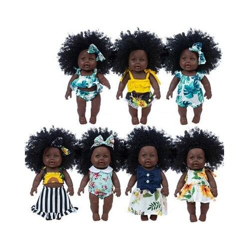 New 1pcs 30cm multi style African black baby explosion head black skin baby toy