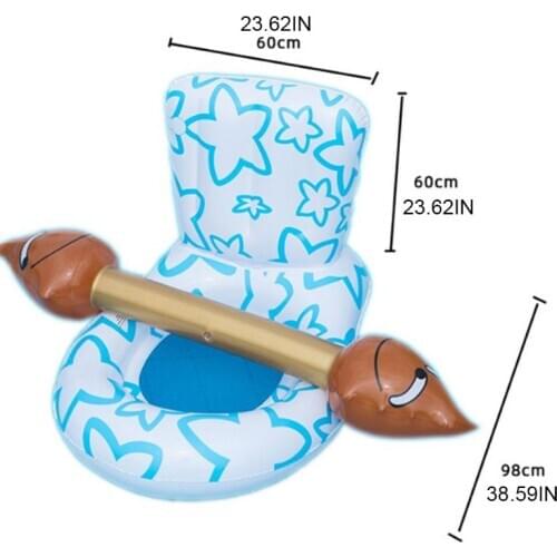Swimming Pool Inflatable Floating Toilet Mount Chair with Blow Bar Funny Adult K1KC