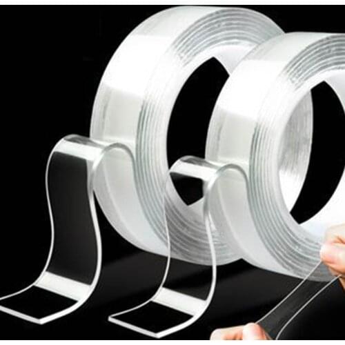 1M/3M/5M Transparent Nano Tape Reusable Double Sided Tape Kitchen Bathroom Household Wall Stickers Cleanable Waterproof Tapes