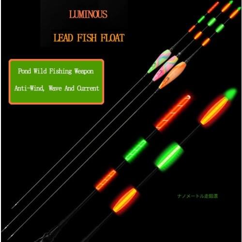 RQNQ 2021 1PCS New Fashion Latest Lead-free Fishing Float LED Luminous Self-supporting Buoy Windproof Wave And Water Current