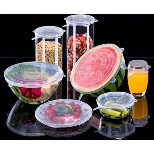Silicone Cover Stretch Lids Reusable Airtight Food Wrap Covers Keeping Fresh Seal Bowl Stretchy Wrap Cover Kitchen Accessories