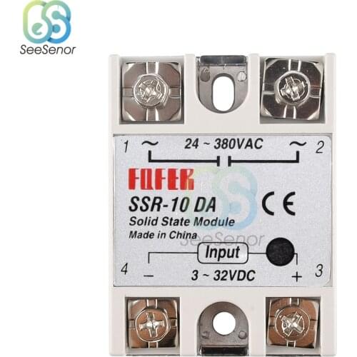 Solid State Relay SSR-10DA SSR-25DA SSR-40DA 10A 25A 40A 3-32V DC TO 24-380V AC SSR 10DA 25DA 40DA