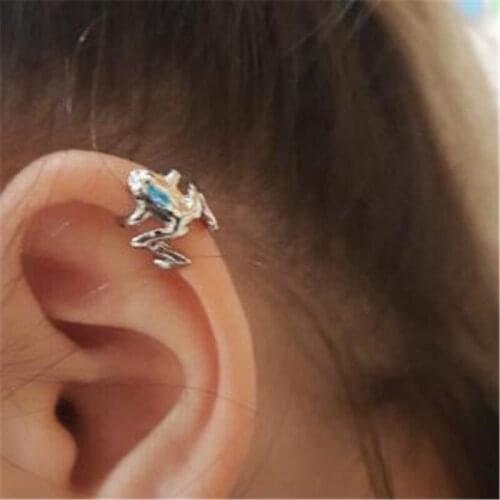 Unique Design 1Pcs Frog Non Pierced Earrings Female Silver Color Earrings Accessories European And American Jewelry
