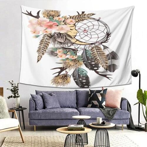 Dreamcatcher India Mandala Tapestry Wall Hanging Boho Decor Wall Cloth Tapestries Tapestry Mandala Wall Carpet 95x73cm
