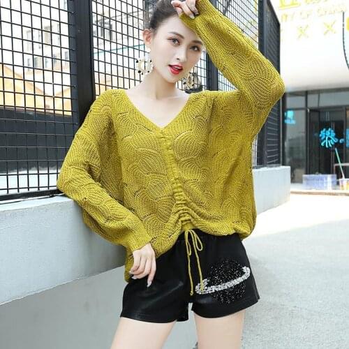 Spring Women Knitted Sweaters Pullovers Loose
