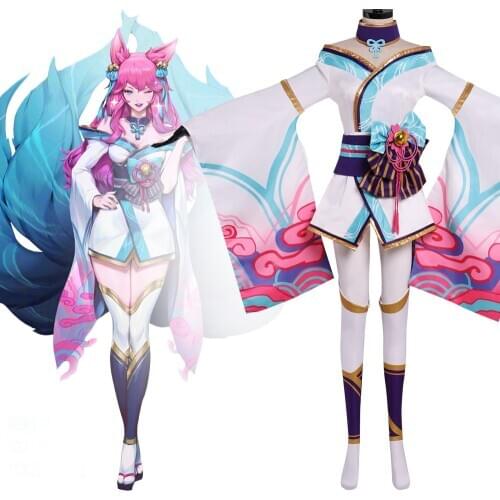 Game LOL Spirit Blossom Ahri Cosplay Costume Adult Women Sexy Uniform Suit Custom Made L321