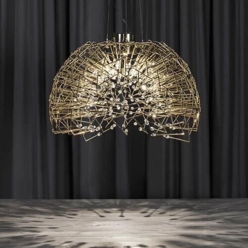 Gold Or Black LED Chandelier Crystal Luxury Dining Room Island Hanging Light Restaurant Bedroom Bar Deco Postmodern Pendant Lamp