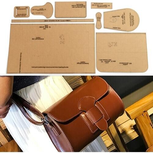 1Set DIY Kraft Paper Template New Fashion Shoulder Bag Crossbody Bag Leather Craft Pattern DIY Stencil Sewing Pattern 24cm*17cm