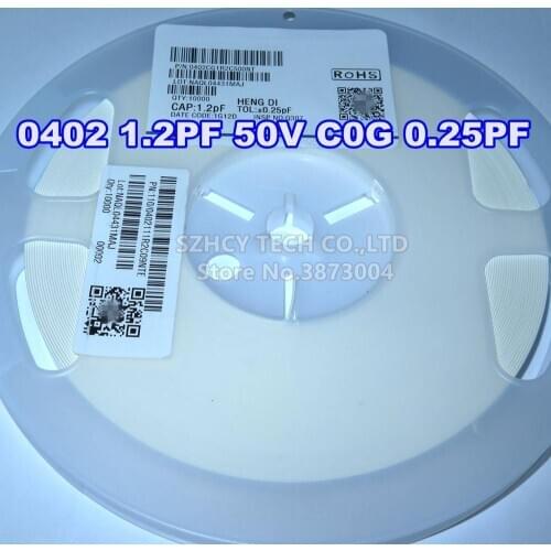 10000Pcs 0402 1.2PF 50V C0G 0.25PF 0402CG1R2C500NT New and origianl