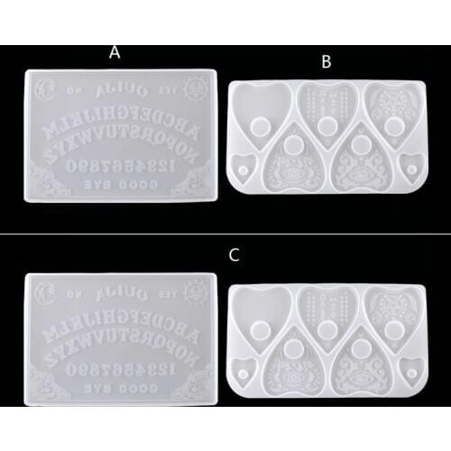 2Pcs Ouija- Board Planchette Resin Molds Gothic Ouija- Board Game Silicone Molds