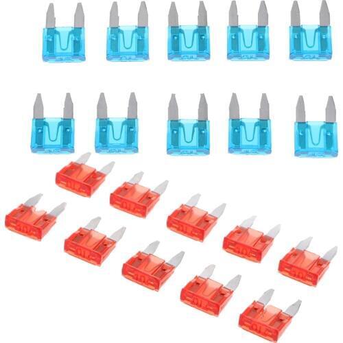 20 Pieces Auto Car Truck Motorcycle SUV 10A+15A Mini Blade Fuse Kits