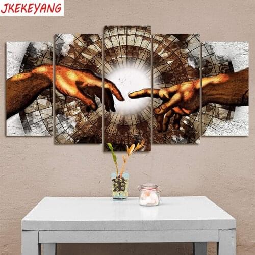 5pcs 5D Diy Diamond embroidery"Hand of god"Cross Stitch full square diamond painting,puzzle,decorations for home Y3630