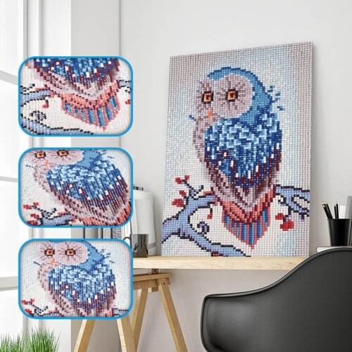 5D DIY Diamond Painting Owl Full Square Diamond Embroidery Animals Cross Stitch Mosaic Rhinestone Crafts Kit Home Decor Gift
