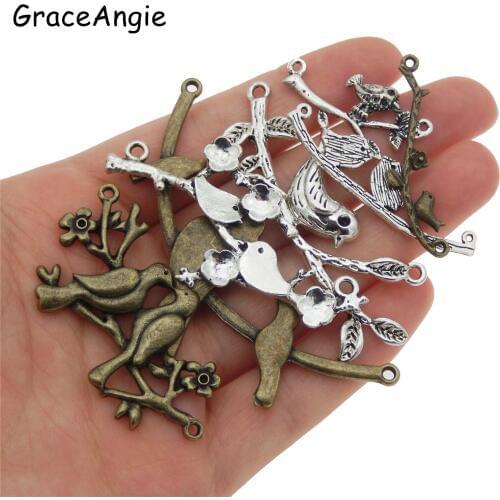 7-14Pcs Mix Tree Branches Birds Pendant Charm Connector Jewelry DIY Bracelets&Bangle Necklaces Jewelry DIY Accessories