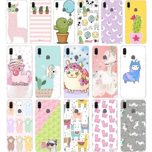 103AA Cute Llama Alpaca Animals Cartoon Colorful Soft TPU Case Cover For Huawei Honor 8 8S 8X 8 Lite 9 9 Lite