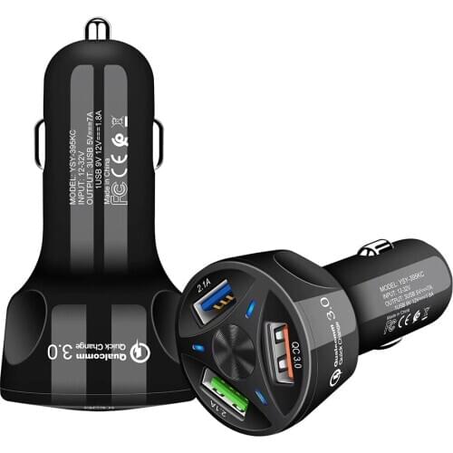 Auto-oplader Cigarette lighter 3 Port QC Quick Charge Sigarettenaansteker 3.0 USB Car Charge For Smartphone 3A Phone Charger