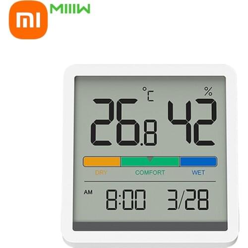 Xiaomi Miiiw Mute Temperature And Humidity Clock Home Indoor High-precision Baby Room C/F Temperature Monitor Huge LCD Screen