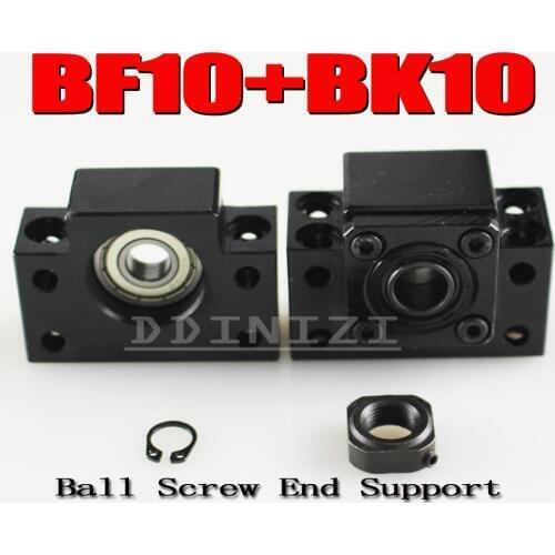 BK10 BF10 Set : 1 pc of BK10 and 1 pc BF10 for SFU1204 Ball Screw End Support CNC parts BK/BF10